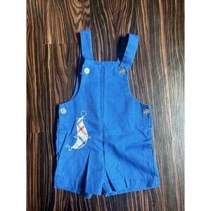 Vintage 3T Health-tex Bib Shorts Overalls Blue Seal